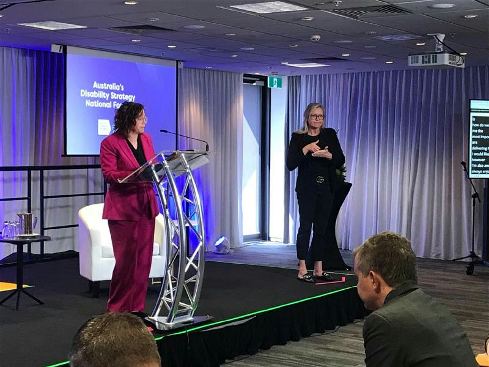 <p>Social Services Minister, Amanda Rishworth, at Australia&#8217;s Disability Strategy National Forum on Wednesday. [Source: Twitter]</p>
