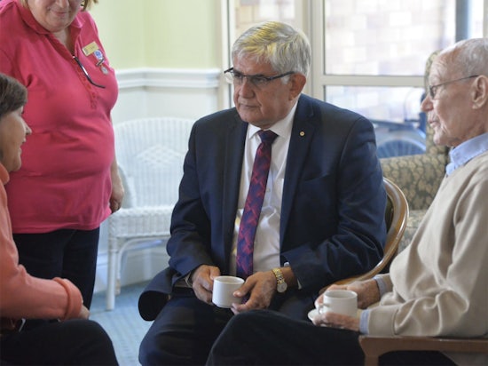 <p>Minister for Aged Care Ken Wyatt at the RSL Remembrance Village in Wagga Wagga (Source: Ken Wyatt)</p>
