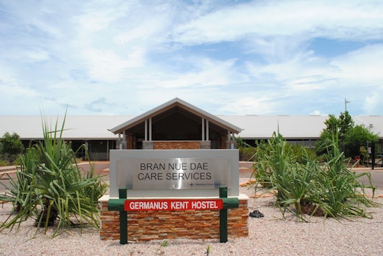 <p>The entrance of Southern Cross Care's (WA) Germanus Kent House where the program, Pastoral Care in an Indigenous Context, Gailya Mabudyan (Life is Good!), is offered.</p>