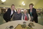 Pictured left is Wellbeing Day Centre attendant, Kylie Rogers, with residents Ron Honeybrook and Dawn Caitlin, and relationship manager for SummitCare Home Care, Margaret Russell.