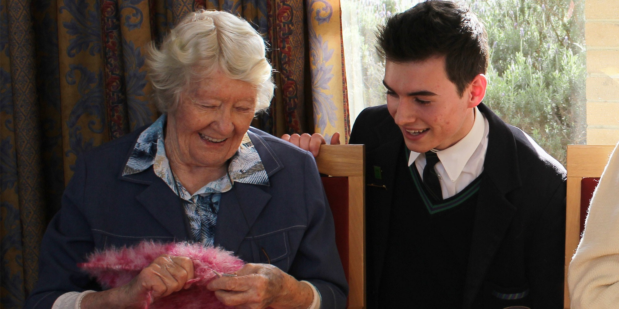 <p>Parade College student Chris says spending time with residents has been a special experience.</p>
