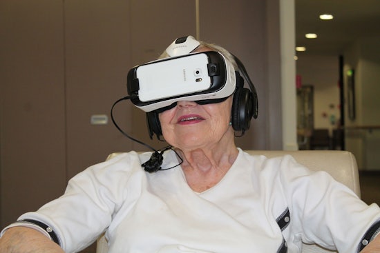 <p>Virtual reality glasses allow the wearer to take part in activities that spark positive memories and emotions.</p>
