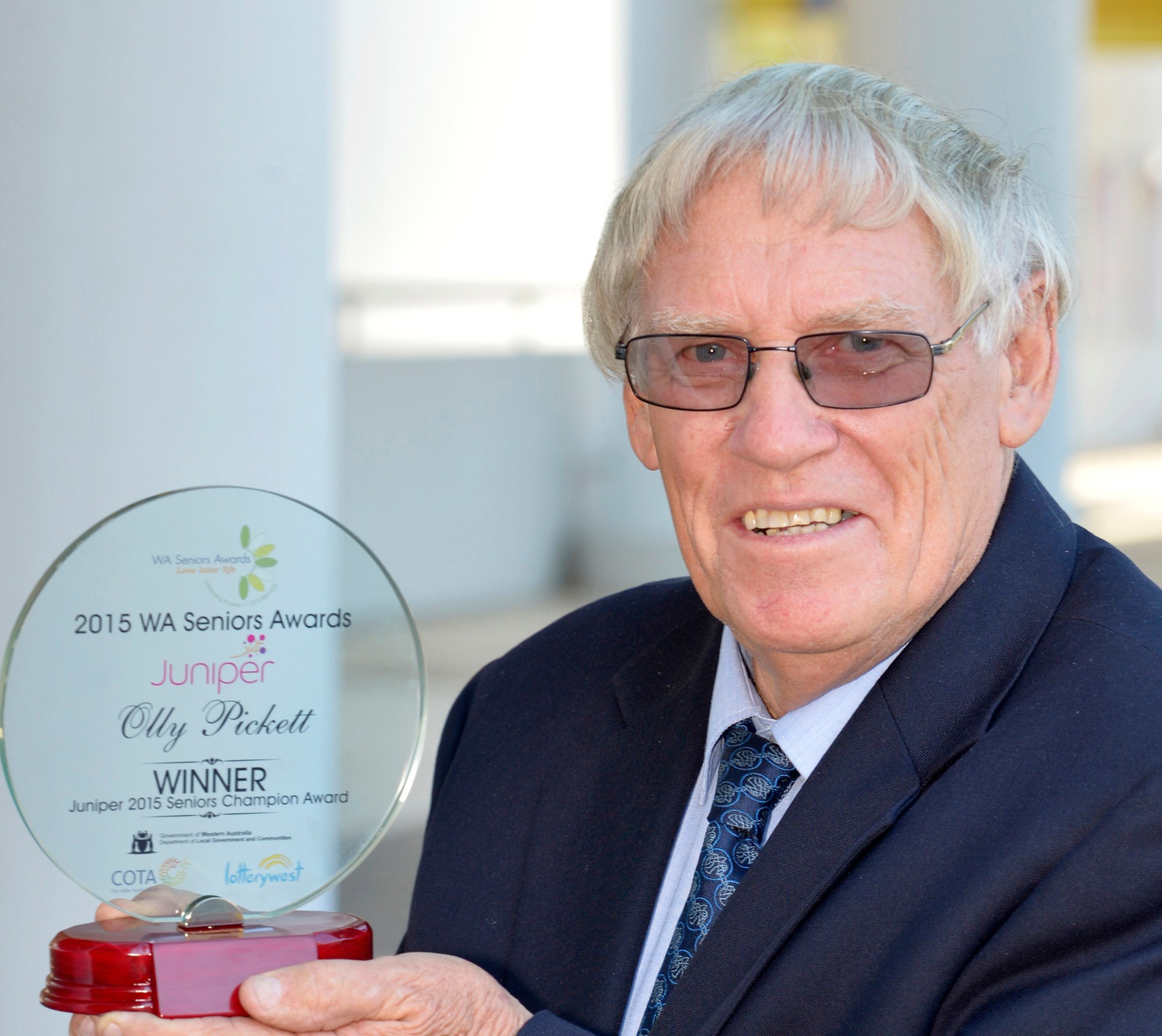 <p>Brother Olly Pickett with his Juniper 2015 WA Seniors Champion Award.</p>
