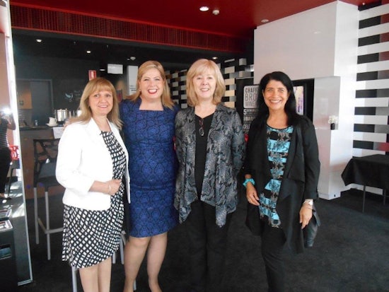 <p>Pictured from left to right: Doris Gioffre (ARAS), Ms Katrine Hilyard MP, Marilyn Crabtree (CEO ARAS) and Louise Herft (ARAS) at the DVD launch.</p>
