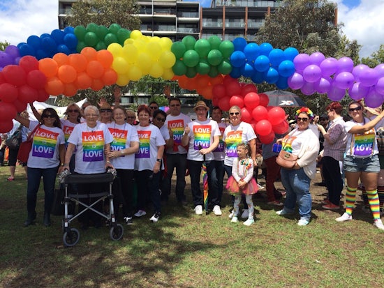 <p>Lifeview residents and staff at the Pride March last weekend</p>
