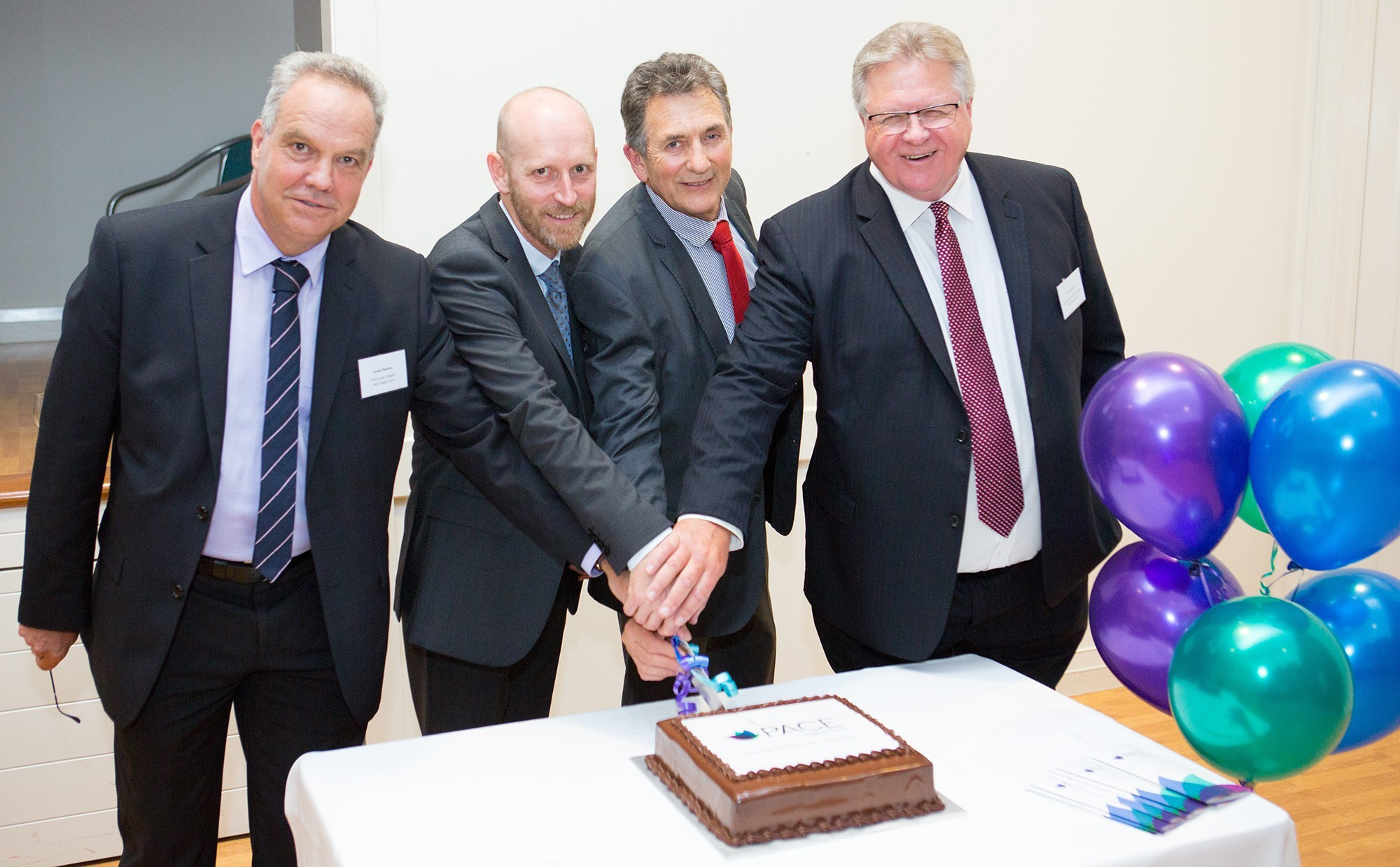 <p>(L to R): PACE Directors Shane Neaves CEO Peninsula Villages, Greg Williams CEO Central Coast Community Care Association, Ted Coupe CEO Evergreen Life Care, Phil Walsh CEO Adelene Retirement Village</p>
