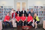 IRT Group CEO Nieves Murray (on arm of chair), Flagstaff Group CEO Roy Rogers, The Hon John Akaka MLA and CareerAbility in Aged Care Program participants with IRT College employees
