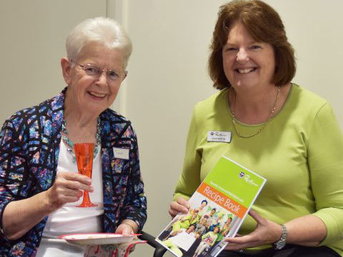 <p>Squeaky Joints member Janet Marshall with Assistant-Manager Joan Martin</p>

