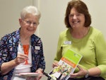 Squeaky Joints member Janet Marshall with Assistant-Manager Joan Martin