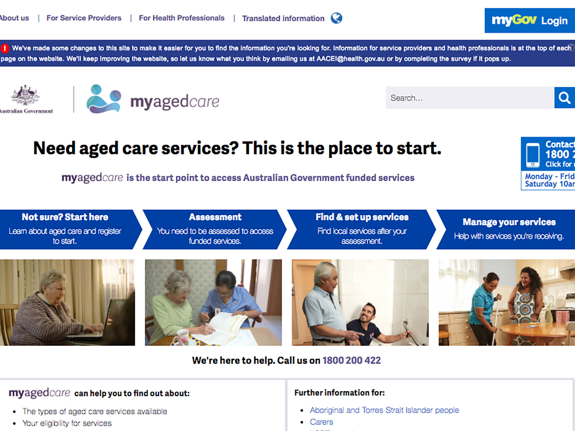 <p>The new changes to the My Aged Care website are live (Source: My Aged Care)</p>
