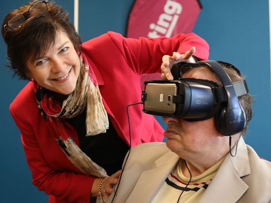 <p>Uniting piloting the virtual reality technology to fulfil resident bucket list items (Source: Uniting) </p>
