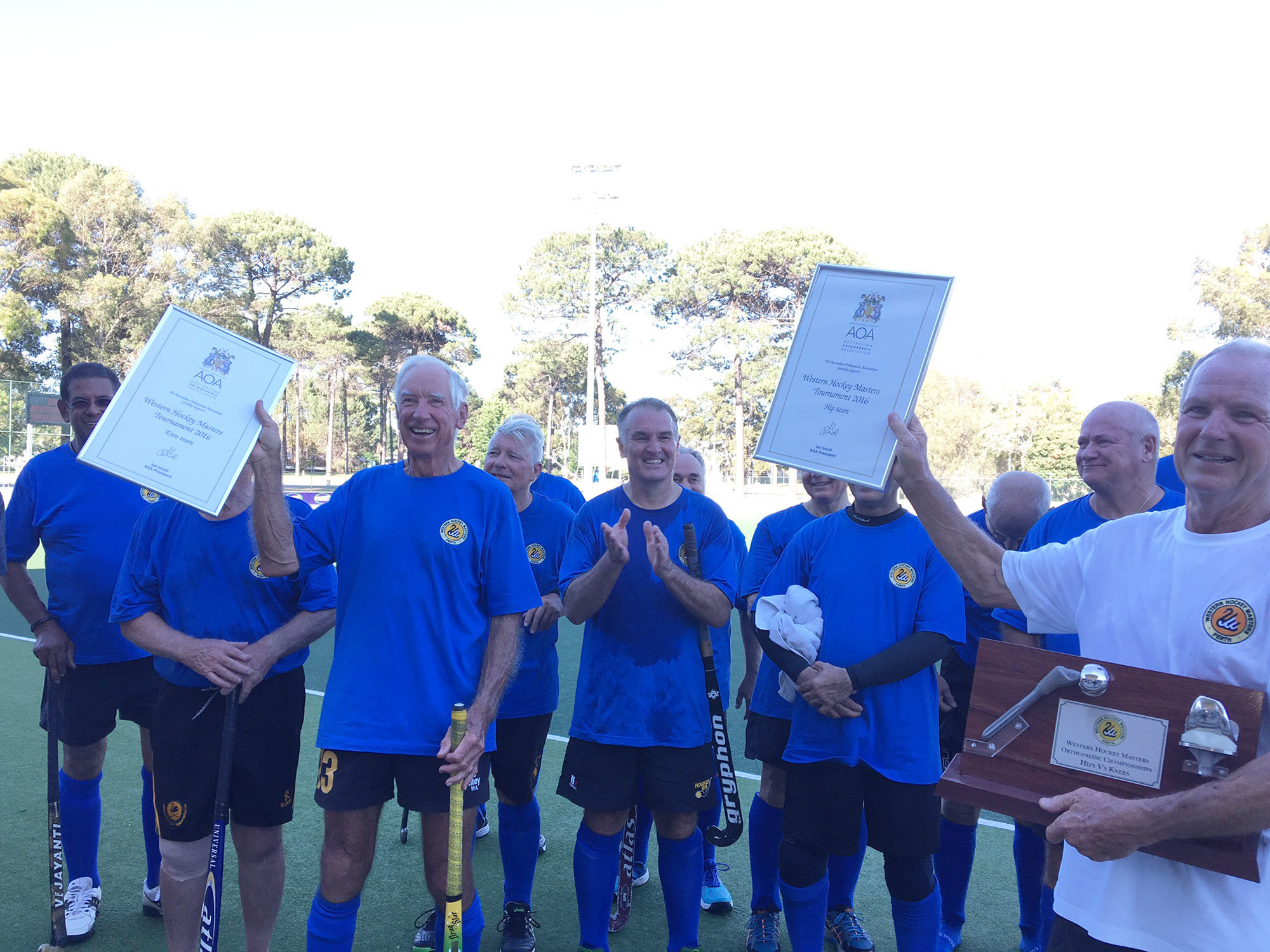 <p>27 hockey players with either a hip, knee or both replacement surgery took to the pitch in Perth to celebrate the wonder of movement</p>
