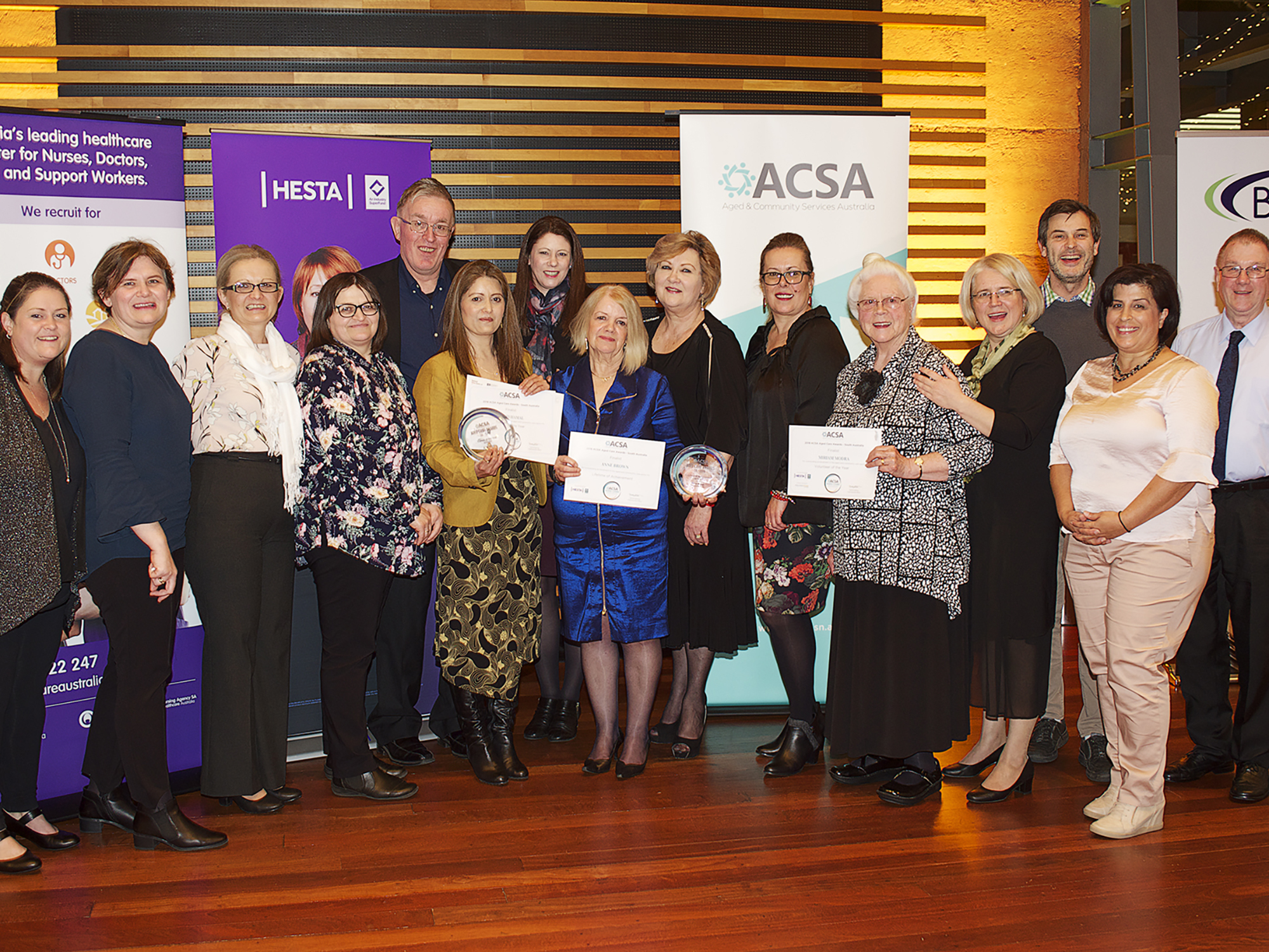 <p>The SA winners of the 2018 ACSA Aged Care Awards (Source: ACSA)</p>
