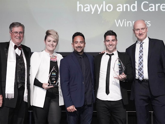 <p>ITAC IT Awards Gala Dinner 2018 Overall Winners – CareApp and hayylo [Source: Richard OLeary – Event Photography]</p>
