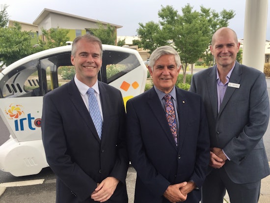 <p>LASA CEO Sean Rooney, Minister for Aged Care Ken Wyatt and IRT Group CEO Patrick Reid at today’s innovAGEING announcement (Source: LASA)</p>
