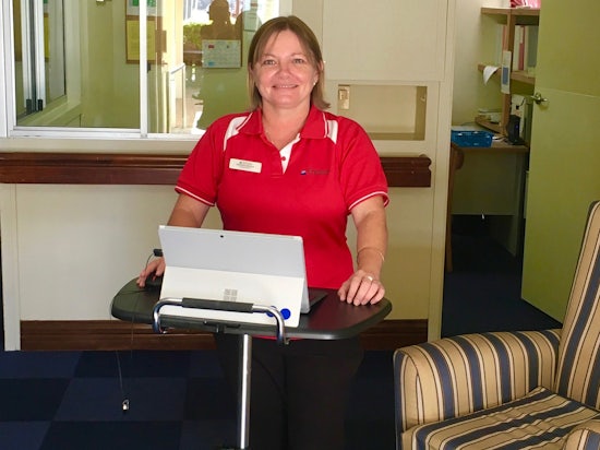 <p>Andrea Beach (Enrolled Nurse) of TriCare’s Labrador Aged Care Residence using eCase on Microsoft Pro</p>
