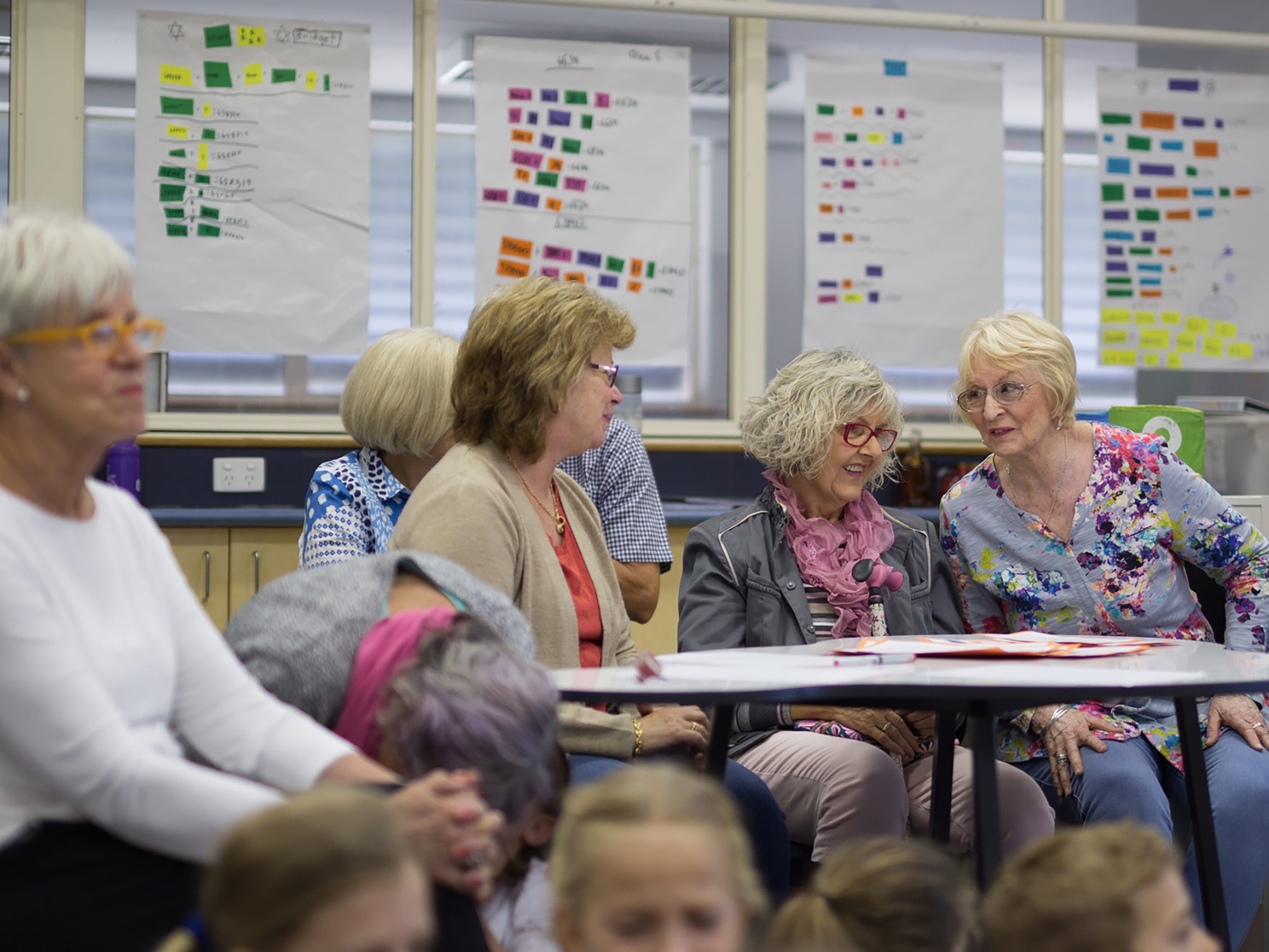 <p>Seniors and students at Lindisfarne Anglican Grammar school participating in Feros Care’s ‘Ask Gran Not Google’ pilot program (Source: Feros Care)</p>
