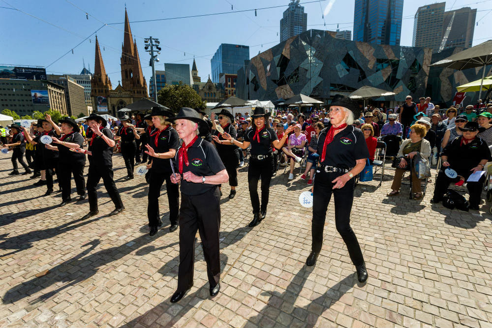 <p>Whitehorse Life Activity Group Line Dancers showed of their moves at last year’s Victorian Seniors Festival</p>
