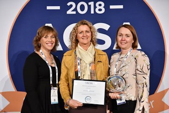 <p>2018 ACSA Aged Care Lifetime of Achievement Award winner Jennie Hewitt from Feros Care (Source: ACSA)</p>
