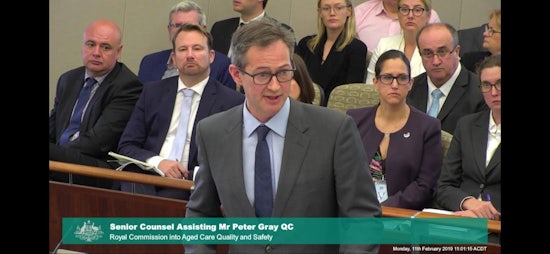<p>Peter Gray QC makes his opening address at the Royal Commission hearing in Adelaide.</p>
