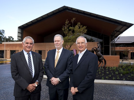 <p>Juniper’s Fred Boshart, Minister for Aged Care and Indigenous Health Ken Wyatt and Uniting Church WA Moderator Rev Steve Francis opening the new facility (Source: Juniper)</p>
