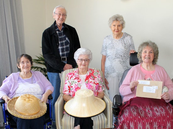 <p>Resthaven residents in the Pen Pal Program – from left to right – Back Row: Roger Cardwell and Noreen Bray, Front Row: Judith Billing, Shirley Kanally and Caryl Brown </p>
