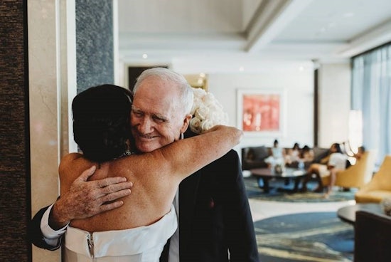 <p>Frank Solomon was able to walk his daughter, Di, down the aisle thanks to a short-term respite stay at Moran Sylvania. (Source: Translucent Photography)</p>
