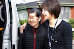 Villa Maria&#39;s Out &amp; About team leader, Angela Ng, (right), with participant, Lin Hou Hong.
