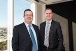 Opal Aged Care managing director, Gary Barnier, left, with Stephen Bull, Stockland Group executive and chief executive of Retirement Living.