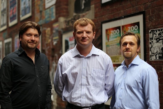 <p>Cofounders of the new mobile technology for seniors are (left to right) Dennis Volodomanov, Dmitry Levin and Leon Kosher.</p>
