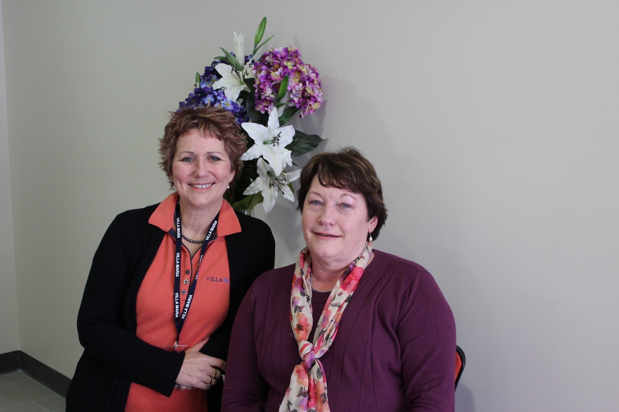 <p>Villa Maria care advisor, Krishna Dutton (left), with Ann Rowe.</p>
