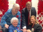 Standing left to right is Colleen Fowler, from War Widows Guild, and Deputy Commissioner for DVA Ian Kelly. Sitting left to right is war widow, Thelma Zimmerman, and veteran, Chantel Evans.