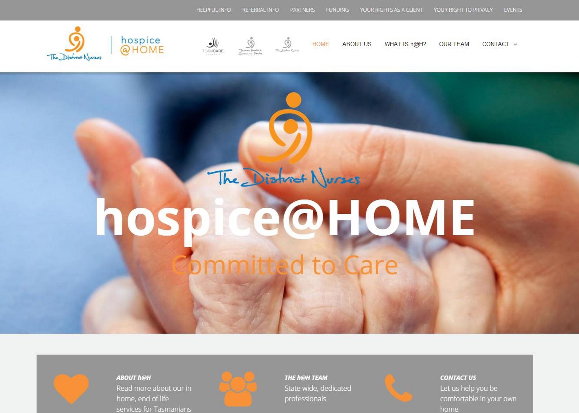 <p>A screenshot of the new hospice@Home website which will make it easy for the community and carers of people approaching the end of life to find services.</p>
