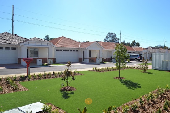 <p>Street view of some of the 17 modern retirement villas at Juniper Elimatta in Menora.</p>
