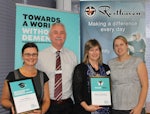 L-R: Researcher, Dr Lyn Phillipson; Resthaven chief executive, Richard Hearn; Resthaven executive manager workforce development, Wendy Morey; and Alzheimer&#39;s Australia&#39;s, Dr Alison Kevan.