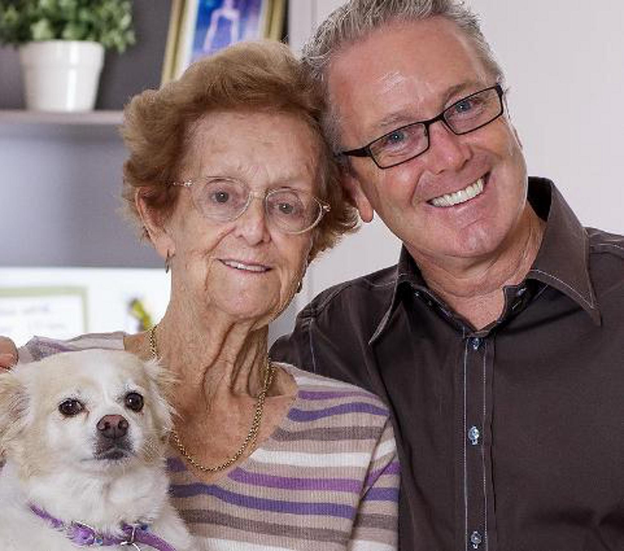 <p>Tall Trees co-founder, Phil Usher (right), with his mother, Betty.</p>
