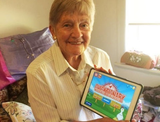 <p>Resident, Joan O’Laughlin, says she has learnt many games on the iPad, keeping her entertained.</p>
