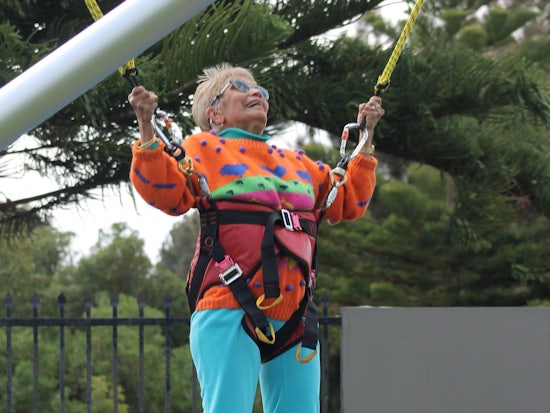 <p>Akhter Rahman (75) is the oldest person to have completed the MegaJump at Mega Adventure Aerial Park </p>
