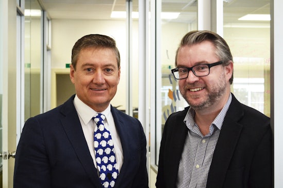 <p>Newly appointed Chief Executive Officer Mark Ogden (right) takes the helm of DPS Publishing from Founder and now Chairman of the Board, David Baker (left).</p>
