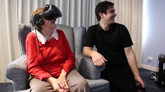 <p>New virtual reality technology is taking aged care residents ‘around the world’. (Source: NomadVR)</p>
