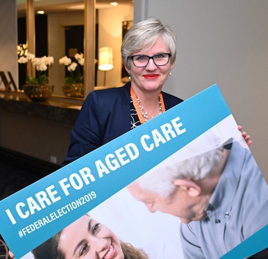 <p>LASA Queensland State Manager ⁦Kerri Lanchester⁩ at the ‘I Care for Aged Care’ campaign launch. (Source: LASA)</p>
