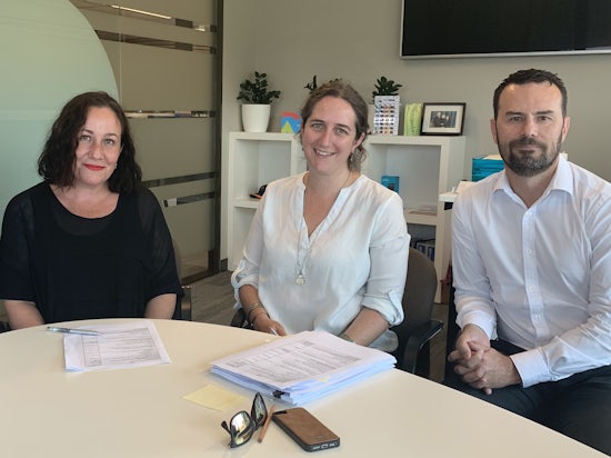 <p>ExSitu Co-founder, April Creed; ExSitu Co-founder, Rebecca Glover; and IRT Executive General Manager – Strategy, Sam McFarlane. [Source: IRT Group].</p>
