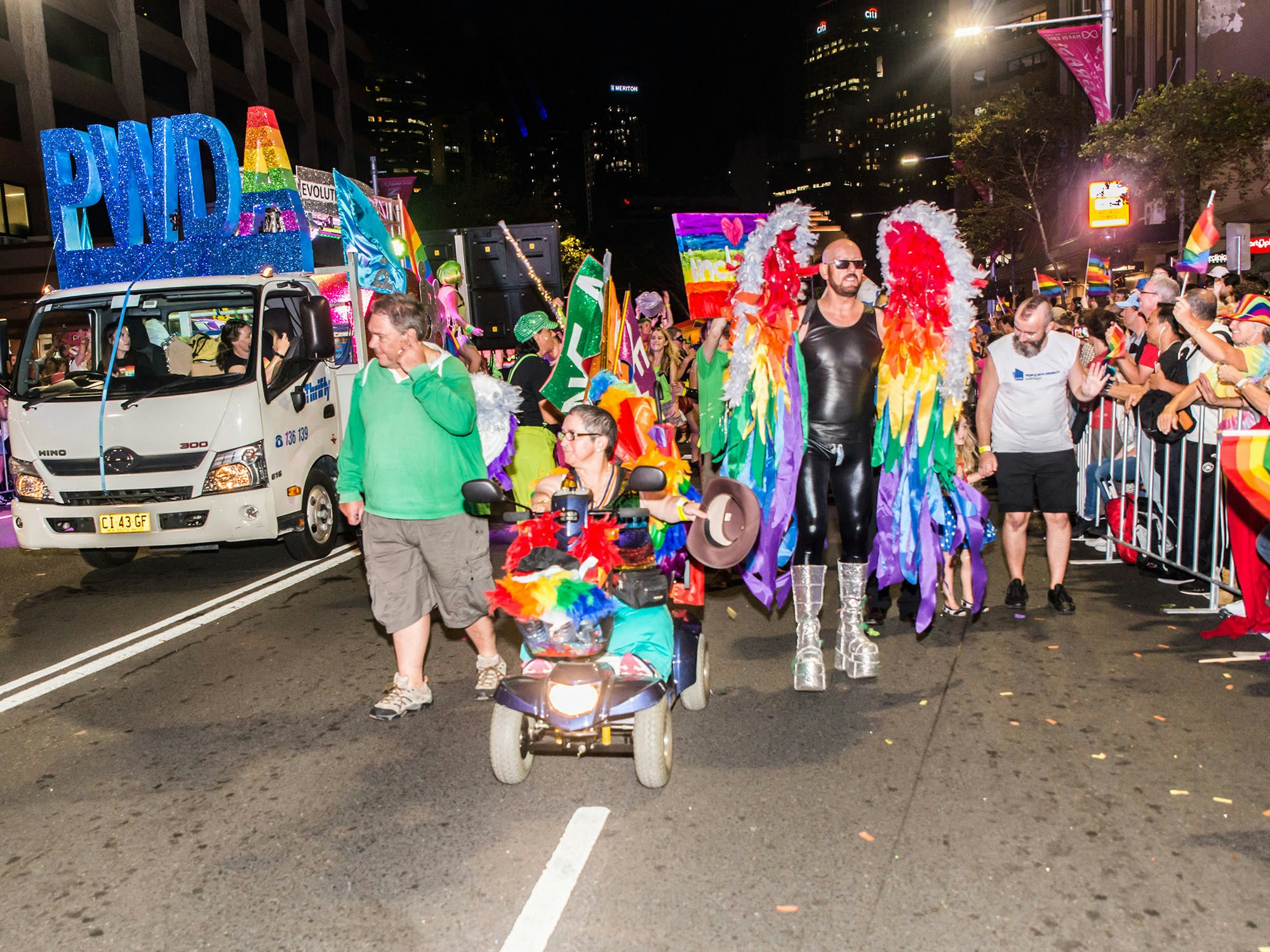 <p>The PWDA float at the 2018 Mardi Gras Parade [Source: PWDA]</p>
