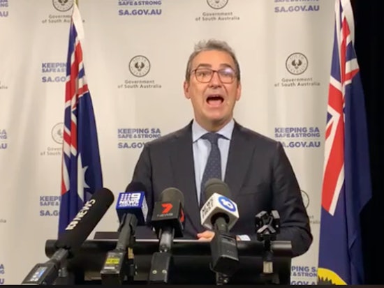 <p>SA is the first to implement precautionary measures that are beyond the Industry Code on Visiting Residential Aged Care​. [Source: Steven Marshall Facebook livestream]</p>
