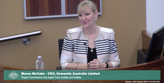 <p>Dementia Australia CEO Maree McCabe addresses the Royal Commission in Adelaide. </p>
