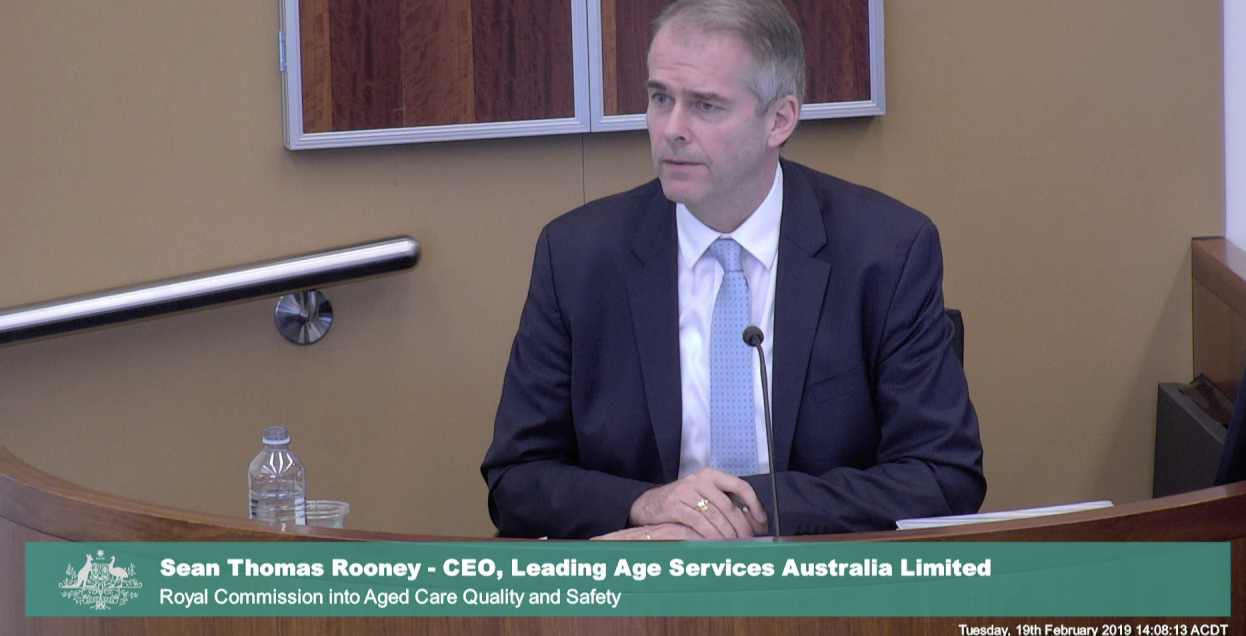 <p>LASA CEO Sean Rooney gives evidence at the Royal Commission yesterday. </p>
