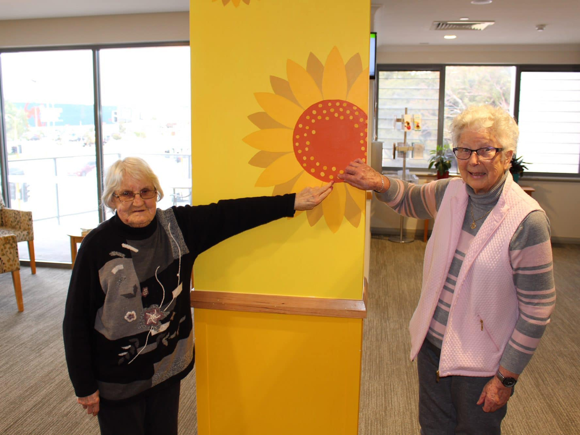 <p>The newly painted pillars of Braemar Cooinda’s first level (Source: Braemar)</p>
