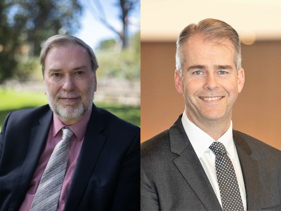 <p>Current CEO of ACSA Paul Sadler, left, will become the interim CEO of the new Aged & Community Care Providers Association, while LASA CEO Sean Rooney, right, will step down. [Source: Supplied]</p>
