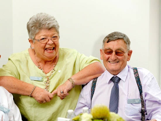 <p>Senior Australian of the Year, Valmai Dempsey, with her husband, Lindsay. [Source: Australian of the Year Awards facebook]</p>
