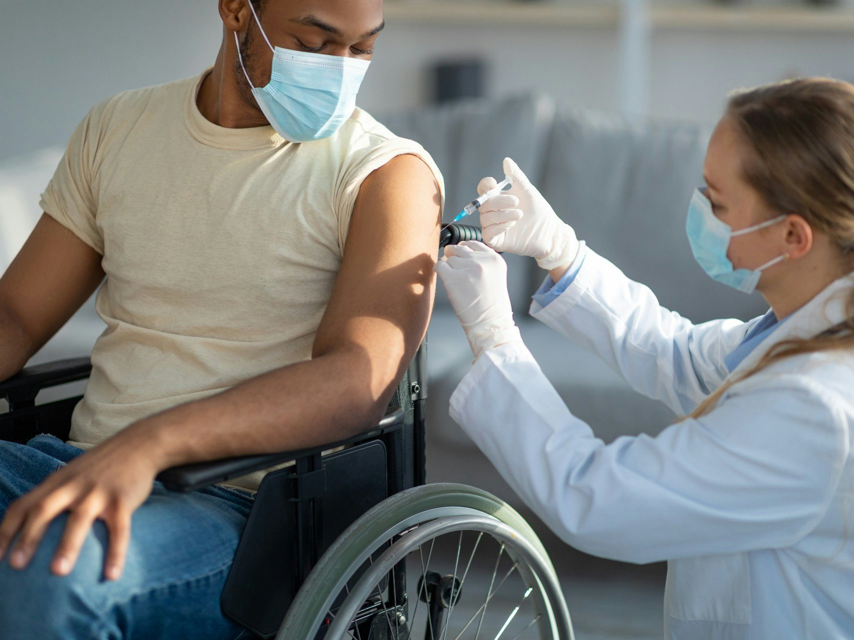 <p>Mandatory vaccinations for disability workers are currently in discussion following the announcement that all aged care workers will be required to receive the COVID-19 vaccine. [Image: Shutterstock]</p>
